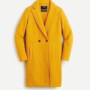 J. Crew Daphne Topcoat in Italian Boiled Wool in Yellow Color Size 12 Coat